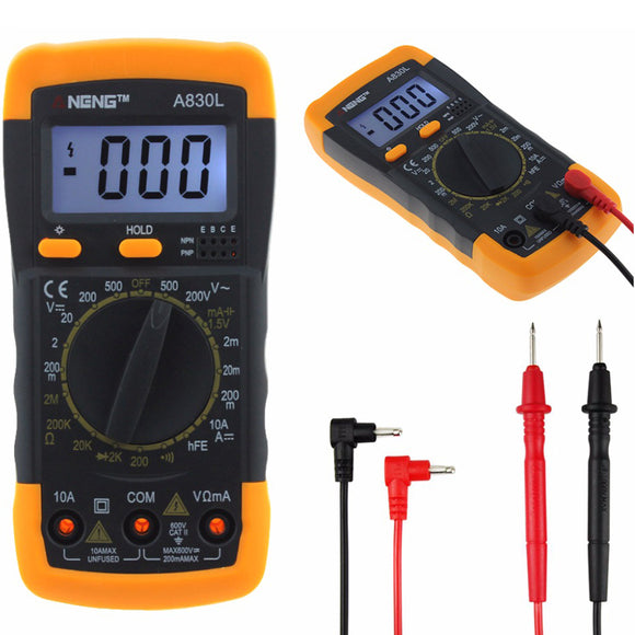 ANENG A830L Digital Multimeter DC AC Voltage Diode Freguency Transistor Tester