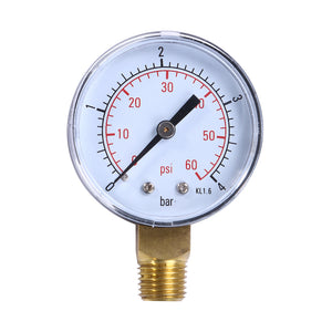 TS-50-4 Practical Pool Spa Filter Water Pressure Gauge Mini 0-60 PSI 0-4 Bar Side Mount 1/4 Inch Pipe Thread NPT TS-50