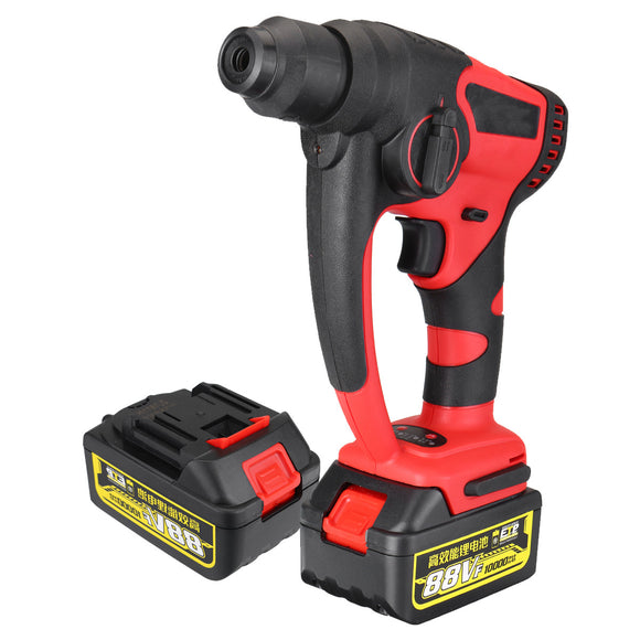 88V 800W Brushless Cordless Impact Drill 10000mAhElectric Hammer Drill W/ 2 Li-Ion Batteries