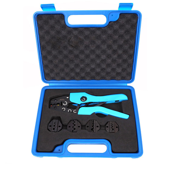 4Dies Ratchet Crimper Crimping Tool Kit Bootlace Open Barrel Non Insulated Plier