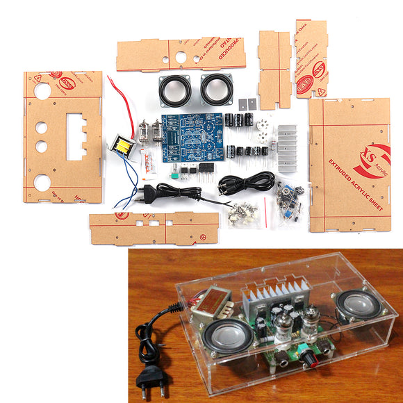 DIY 6J1 Tube Preamp Amplifier Board Pre-amp Headphone Amp 6J1 Valve Preamp Bile Buffer diy Kits With 12v Dual Power Shell Speaker