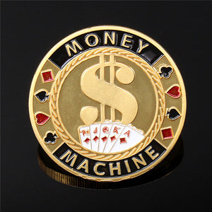 40*2.5mm Metal Poker Guard Card Protector Coin Chip Color Gold Plated With Round Plastic Case