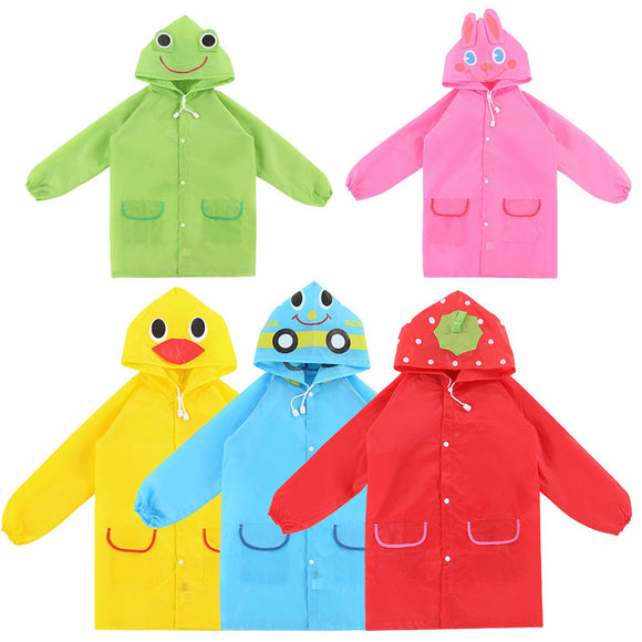 Kids Children Cute Funny Cartoon Rain Gear Rain Coat Rainwear