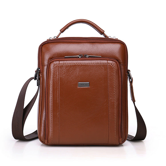 Men Genuine Leather Leisure Handbag Crossbody Bag Shoulder Bag