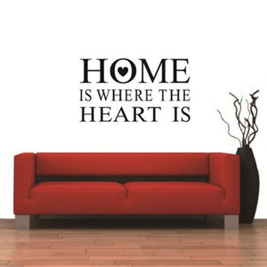 Home Is Where Heart Is Quote Wall Stickers PVC Removable ZY8123