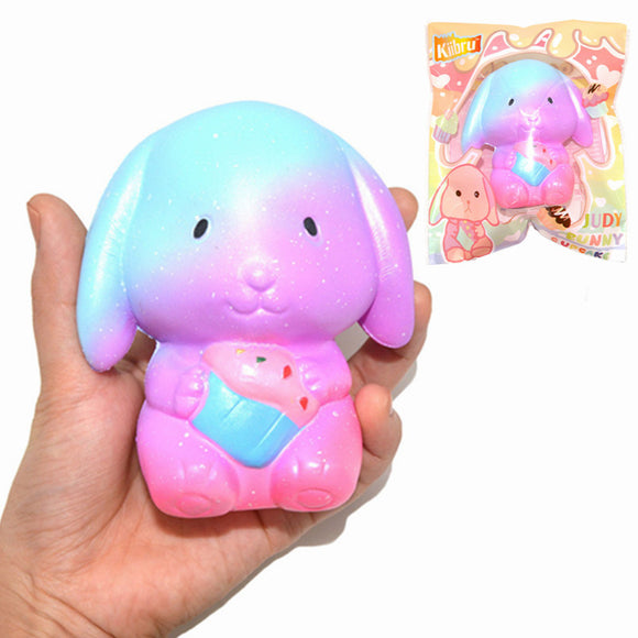 Kiibru Squishy Judy Bunny Rabbit Holding Cup Cake 10cm Collection Gift Toy