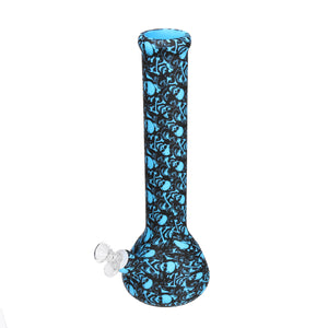 Portable Silicone Hoo-kah Water Pipe Tob-acco Ciga-rette Skull Pipe 13.5 Inch