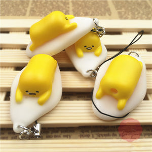 Squishy Squeeze Lazy Egg Squeeze Poo Yolk Stress Reliever Toy 5x3cm Phone Bag Strap Pendent