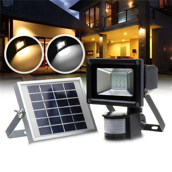 9 LED Solar Power PIR Motion Sensor Floo Light Outdoor Garden Security Lamp