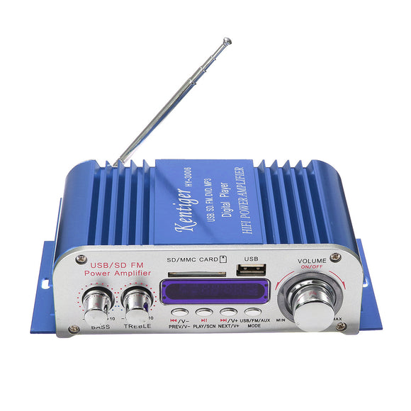 Kentiger HY3006 2 Channel Hi-Fi Audio Stereo Mini Amplifier Car Home MP3 USB FM SD w/ Remote 12V