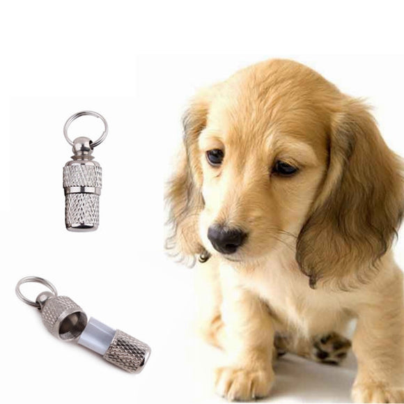 Anti Lost Dog Pet ID Tags Address Label Barrel Tube