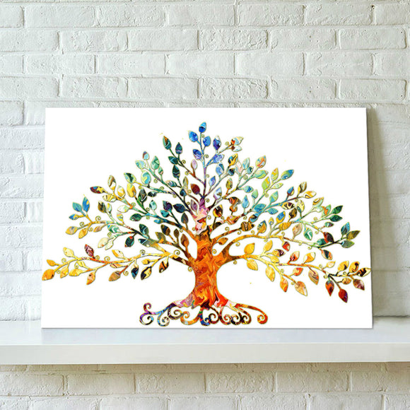 75X50CM Picture-Abstract Colorful Leafy Tree Unframed Canvas Print Wall Art Home Decoration