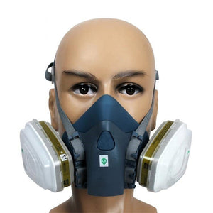 7502 Silicone Half Face Respirator Painting Spraying Face Gas Mask 7 Pcs Set