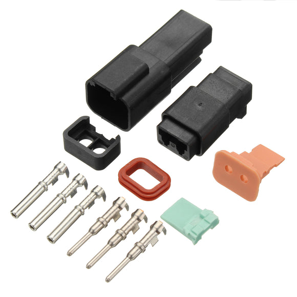 10 Kit 2 Pin Connector Plug Terminal Set 14-16AWG Connectors Electrical Contacts Male Female Kit