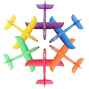 48cm Plane Toy Glider Shake Vibration Sensor LED Light Induction Hand Throwing Aircraft Airplane DIY Foam EPP