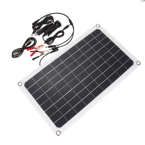 20W Semi-Flexible Solar Panel Dual DC Output for Camping Outdoor Working