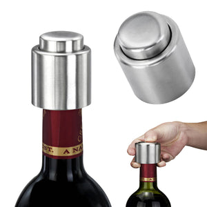 3PCS Silver Elegant Stainless Steel Sealed Wine Bottle Stopper