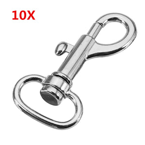 10Pcs 44mm Silver Zinc Alloy Swivel Bolt Snap Hook Trigger Clip Clasp with 16mm Oval Ring