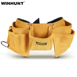 Cowhide Suede Kit Multifunctional Maintenance Electrician Purse Aerial Work Construction Tools Waist Bag