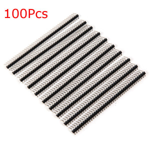 100 Pcs 40 Pin 2.54mm Single Row Pin Header Curved Needle For Arduino