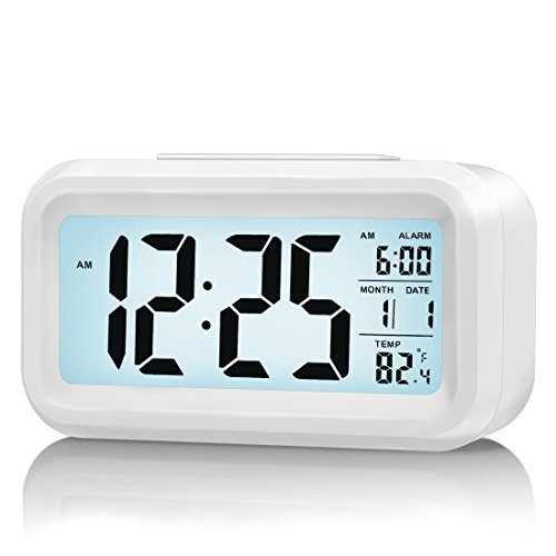 LED Digital LCD Alarm Clock Time Calendar Thermometer Snooze Backlight