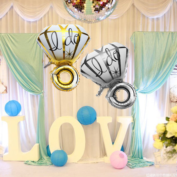 Big Diamon Ring Aluminum Foil Balloon I DO Balloons Proposal Valentine Wedding Party Decoration