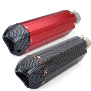 38-51mm Motorcycle Carbon Fiber Exhaust Muffler Pipe Removable Silencer Kit