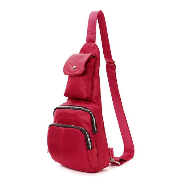 Women Nylon Waterproof Casual Leisure Chest Bag Crossbody Bag