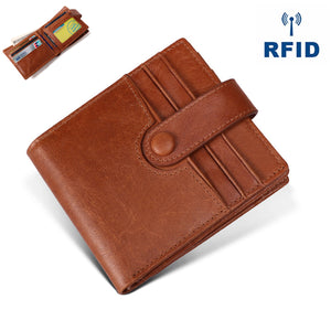 RFID Antimagnetic Genuine Leather 12 Card Slots Wallet Card Holder For Men