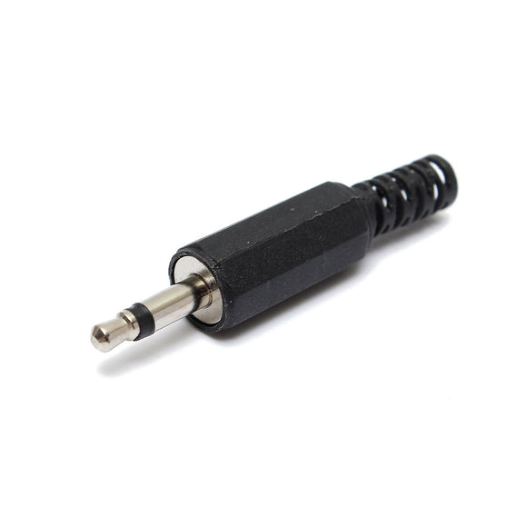 1Pcs 3.5mm Mono Male Headset Plug Jack Audio Adaptor Connectors Solder Black