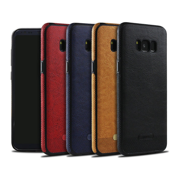 Shockproof  PU Leather + Soft TPU Silicon Ultra Thin Back Cover Case for Samsung Galaxy S8