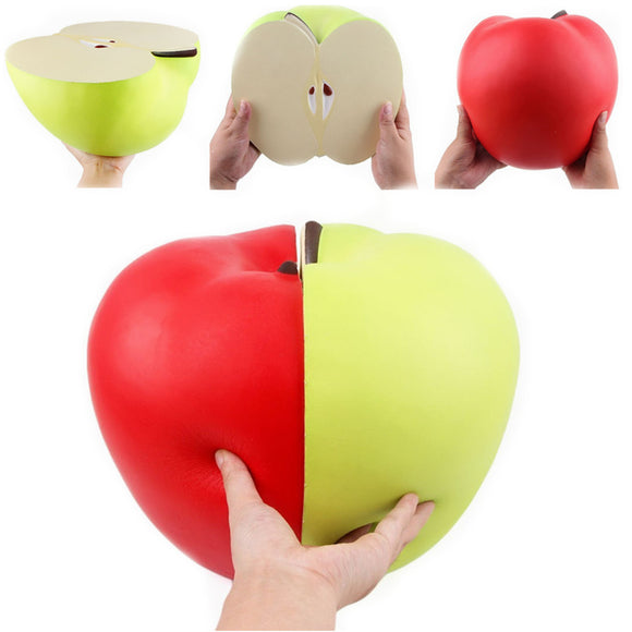 Huge Squishy 9.45in 24cm Half Apple Green Red Slow Rising Jumbo Giant Soft Squishies Soft Stress Reliever Toy