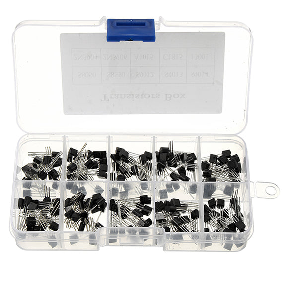 200pcs 10 Values Transistor Assortment Kit Transistors Box Pack