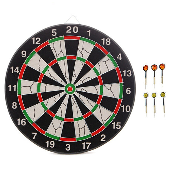 JOEREX 2 in 1 17 Inch Dart Board Family Game Double Sided Flocking Dart Board Set