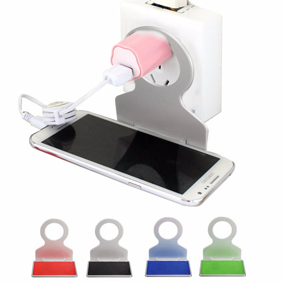 Foldable Wall Hanger Charger Stand Holder Cable Organizer for Mobile Phone