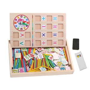 Kids Math Counting Educational Toys Learning Number Sticks Blackboard Wooden