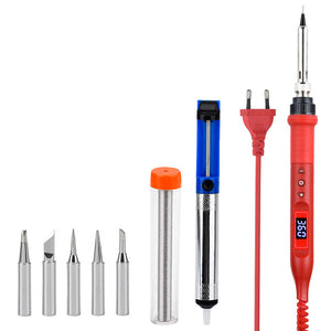 JCD 908U 100W Soldering Iron Tool Kit 220V/110V 180~500/356~932 Adjustable Temperature LCD Soldeing Station Welding Repair Tools wiht Soldering Sucker Solder Tips Wire