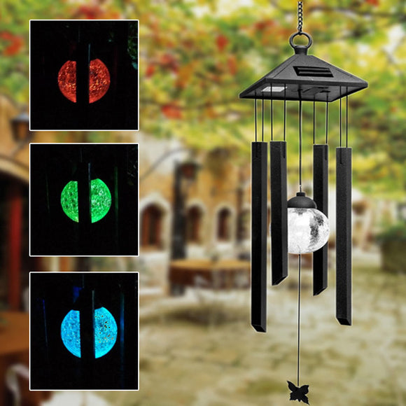 Solar Power Wind Chime Colorful LED Light Garden Courtyard Balcony Decoration Lamp