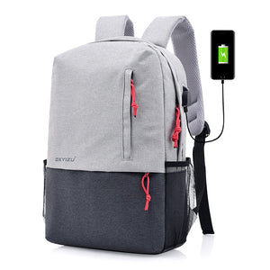 Polyester USB Charging 16 inches Laptop Bag Backpack For Men Women