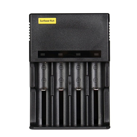 Sunflower Rich 889 LED Indicator Light USB Port Rapid Smart Charger For 18650 26650 Battery 4Slots