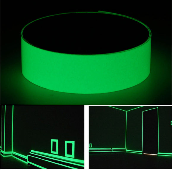 50mm x 1m Photoluminescent Tape Glow In The Dark Egress Safety Mark Bright Green