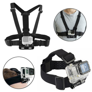 BIKIGHT Head Helmet Strap Chest Harness Adjustable Mount For GoPro Accessories GoPro 3+/4/5/6