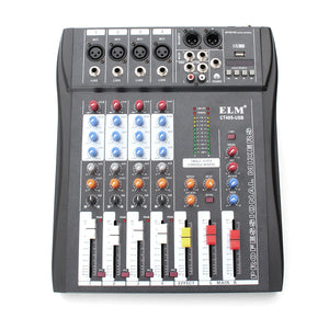 CT-40S 4 Channel Professional Live Studio Audio Mixer with 48V Phantom Mixing