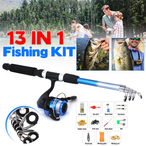 ZANLURE 13pcs/set 5.2:1 BB Fishing Rod Reel Combo