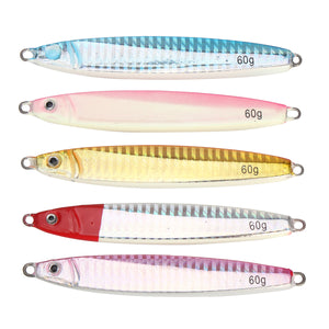 ZANLURE 5Pcs/Set Deep Sea Fishing Lure Spoon Jig Lead Spinner Metal Crankbait Hook