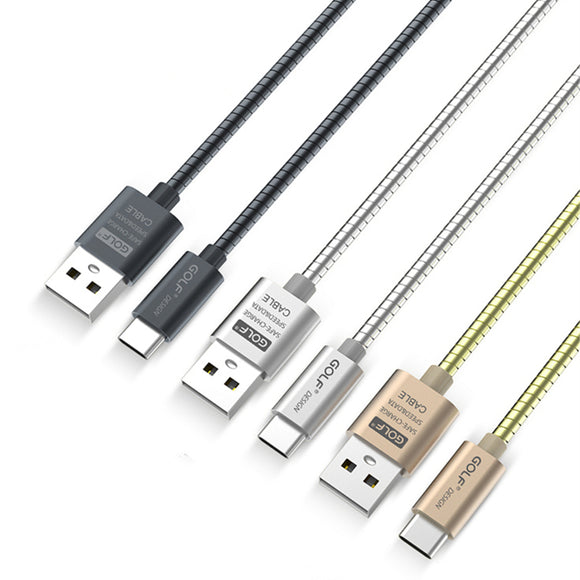 GOLF G38 2.4A Type-C Metal Fast Charging Data Cable 1m/3.33ft For Samsung S8 Xiaomi 6 Huawei M9