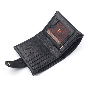 Retro Genuine Leather Short Wallet Original Leisure ID Cards Purse