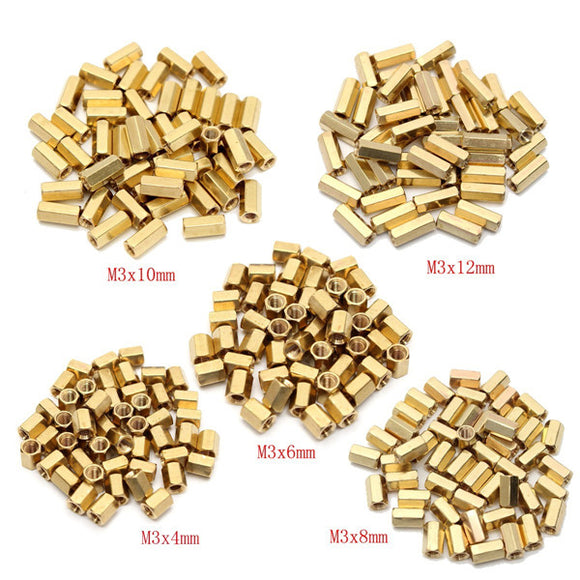 50pcs M3 Brass Female Threaded Hex Standoffs Spacer Nut 4/6/8/10/12mm