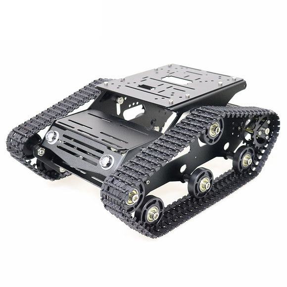 YP100 Wifi/Bluetooth Version Black Metal Moving Chassis Tank Track Car Kit + 2pcs 12V 300rpm DC Motor with Hall Encoder