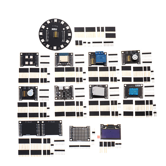 Wemos X-Series X-8266 ESP-WROOM-02 Board And X-dual DHT11 DHT22 OLED 2812b Battery Button